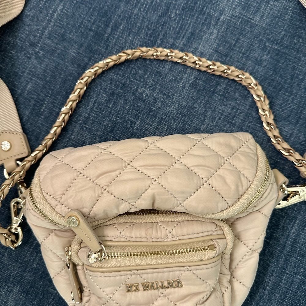 MZ Wallace  Crosby Quilted Crossbody Bag in Beige